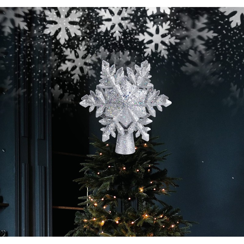 Homewit Christmas Tree Topper Projector Light Star Tree Topper for