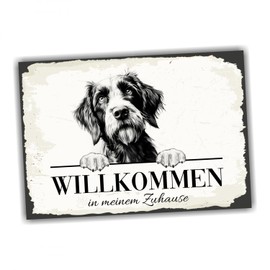 siviwonder Dog Sign Welcome Home German Wirehaired No. 1 Dog Sign Saying Door Sign Warning Sign Hunting