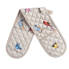 Maison d' Hermine Birdies on Wire 100% Cotton Cooking Gloves | Double Oven Mitt for BBQ | Cooking | Baking | Grilling | Microwave | Barbecue Handling Pans | Spring/Summer (7.5 Inch by 35 Inch)