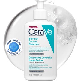 CeraVe Gel Limpiador Control Imperfecciones Para Piel Acnéica 236 ml Con niacinamida y 3 ceramidas esenciales. Ideal para piel grasa con tendencia al acné, uso diario mañana y noche.