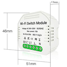 WiFi Smart Light Switch DIY Breaker Module Smart Life/Tuya APP Remote Control,Compatible with Alexa Echo Home 1/2 Way