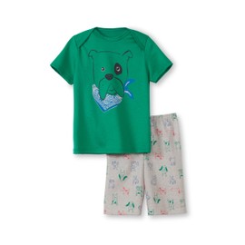 CALIDA Toddlers Kids 100% Organic Cotton Short Pyjamas, Viridis Green