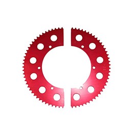 Go Kart Sprocket - #35 Pitch Split (2-Piece) - Aluminum - Red Anodized (63)