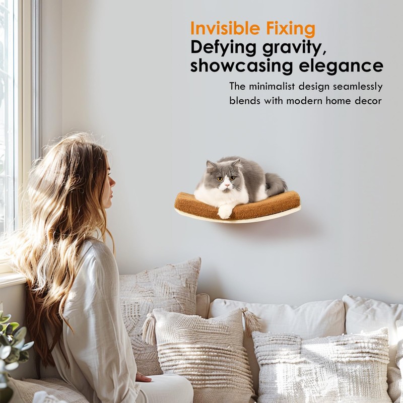 COOLEX Curved Cat Wall Shelves and Perches, Floating Cat Wall