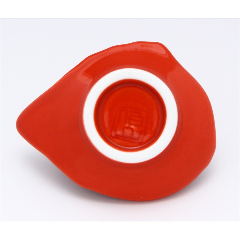 有田焼 伯父山窯 めで鯛 豆皿 赤