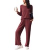 Ekouaer Pyjamas for Women Ribbed Pjs Cotton Long Sleeve Nightwear