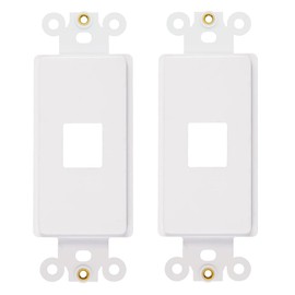 1-Port Decorator Insert with Nut, Wall Plate Adapter, White (1 Port 2 Pack)