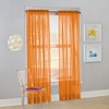 No. 918 Calypso Sheer Voile Rod Pocket Curtain Panel, 59" x 84", Orange, 1 Panel