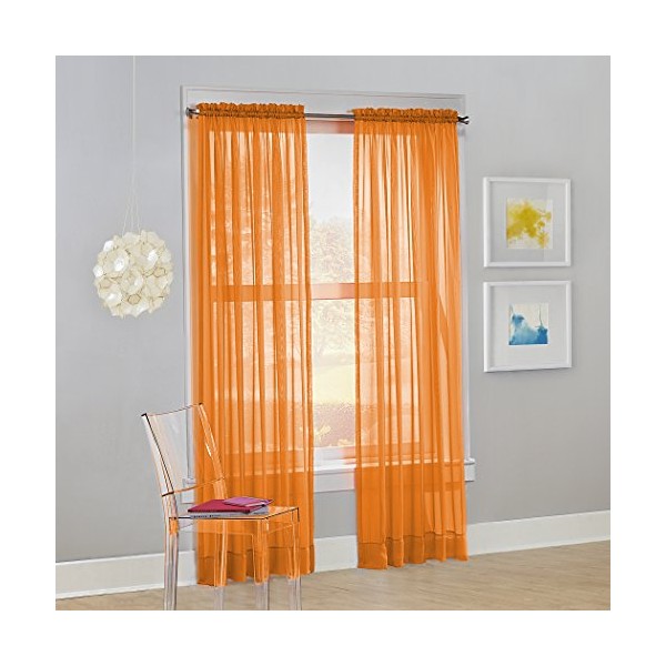 No. 918 Calypso Sheer Voile Rod Pocket Curtain Panel, 59"