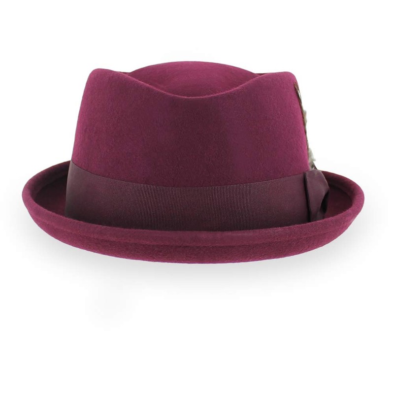Belfry Crushable Porkpie med, Burgundy