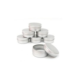 10PCS Round Metal Aluminium Cosmetic Cases-Balm Nail Art Cream Make Up Pot Lip Jar Tin Case Container with Screw Cap for DIY Cosmetics/Beauty Products (15G)