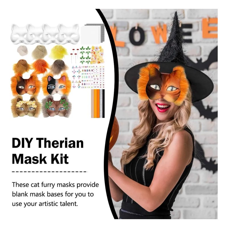 Hkl Kit De Máscara Diy Therian, Máscara De Gato En