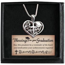 Cathedral Art (Abbey & CA Gift Graduation Heart Pendant Snake Chain, 16-Inch