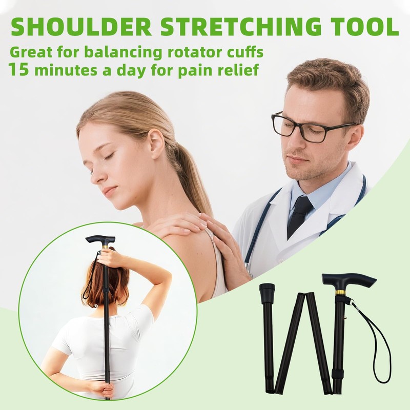 Shoulder Pulley for Physical Therapy, Foldable Shoulder Wand Rotator Cuff