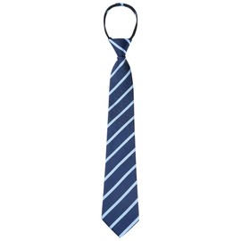 Elerevyo Men's Zipper Tie Pre-Tied Patterned Necktie Adjustable Neck Ties for Formal Casual One Size Navy Blue -1