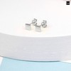 Amberta Women 925 Sterling Silver Minimalist Stud Earrings: Silver Polished