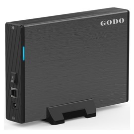 GODO USB 3.0 to 3.5 Inch Hard Drive Enclosure, Vertical External Hard Drive Docking with Stand for 3.5 inch SATA HDD SSD, Aluminum Alloy Drive Case Support Up to 18TB with UASP,Power Adapter