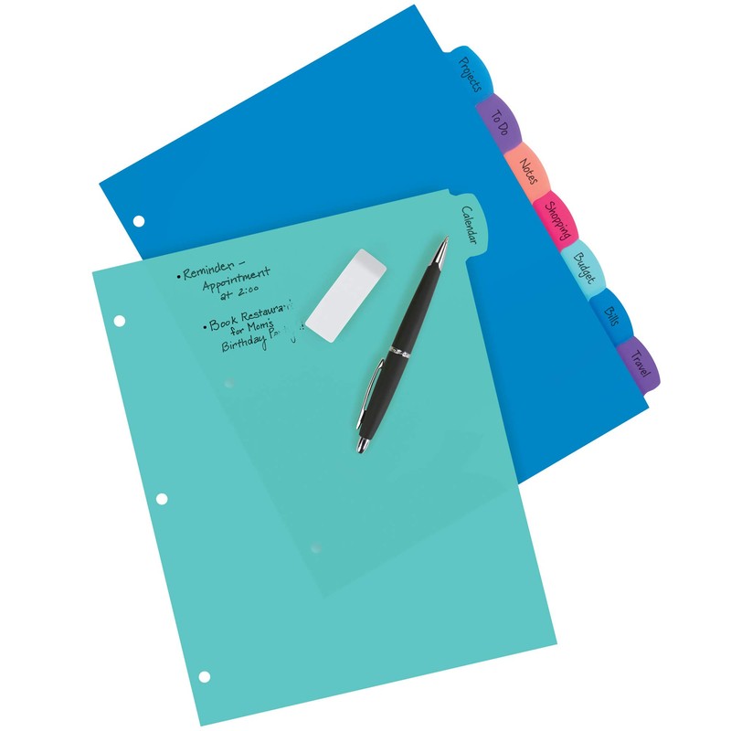 Avery Write & Erase Dividers for 3 Ring Binders, 8