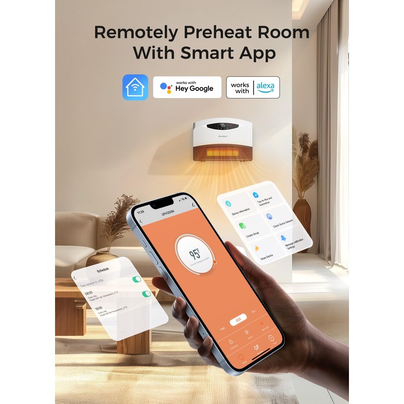 GiveBest Electric Wall Heater with WiFi and Remote Control, Floor