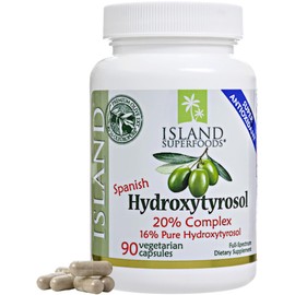 Island Nutrition, 20% Hydroxytyrosol Complex™ Olive Fruit Extract - Super Strength 100% Grown & Extracted in Spain. 90 Capsules, 100 mg, from The Maker of Real European Olive Leaf Extract