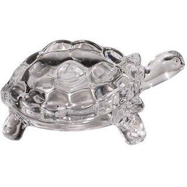Feng Shui Pam Herbals Vastu Original Clear Crystal Turtle for Peace & Prosperity (Medium)