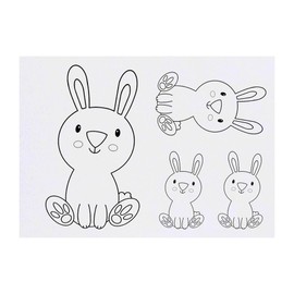 Azeeda 4 x 'Nettes Häschen' Temporäre Tattoos - Wasserfest, Hautfreundlich & Ungiftig · Transfers in Verschiedenen Größen (TO00084804)