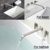 BEIYI Wall Mount Tub Filler, Brushed Nickel Wall Mounted Bathtub