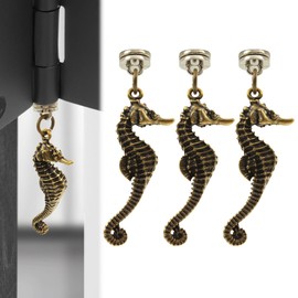 Brass Seahorse Hinge Head Home Decoration - Magnetic Hinge Dropper Hanging Seahorse - Door Hinge Heads Miniature Set of 3