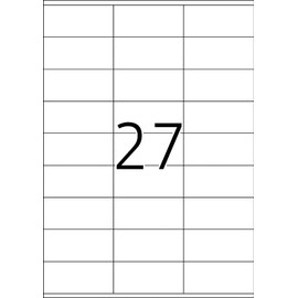 TopStick 8704 Universal Etiketten, 100 Blatt, 70 x 32 mm, 27 pro A4 Bogen, 2700 Stück, selbstklebend, bedruckbar, matt, blanko Papier Klebeetiketten Aufkleber, weiß