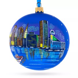 BESTPYSANKY Baltimore, Maryland Glass Ball Christmas Ornament 3.25 Inches