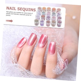 Ipetboom 20 Pack Nail Glitter Sequins Pet Material Perfect for DIY Manicure Decorations Shimmering Pieces