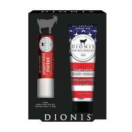 Dionis Goat Milk Skincare Hand Cream & Lip Balm Set - Safe For Sensitive Skin, Moisturize, Hydrate, Dry Chapped Lips and Skin, Cruelty Free, Honeysuckle & Coconut and Mango Madness, 1 oz and .28 oz