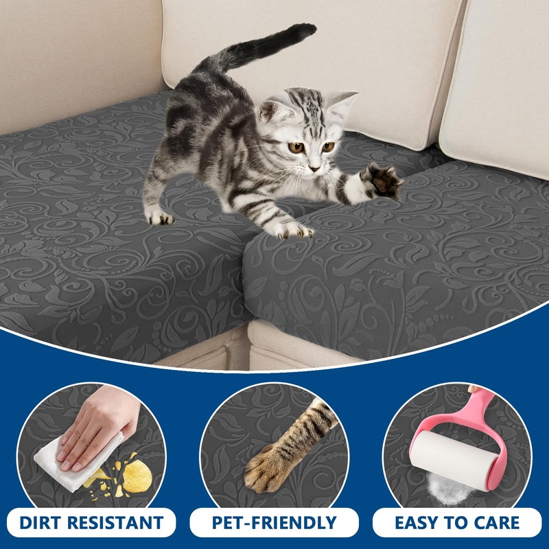 Sectional Couch Cover 3 Pieces Separate Cushion Couch Chaise Cover