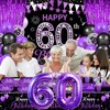 Purple 60th Birthday Decorations for Women 131 PCS Purple and