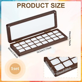 PH PandaHall Empty Watercolour, 24 Grids Washable Walnut Paint Bowl with Lid Travel Wooden Painting Box Watercolour Box Case for Painters Students Adults Studio Home Outdoor Camel