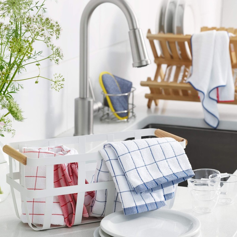 E-Cloth Classic Check Tea Microfibre Dish Towel, Streak-Free and Absorbent