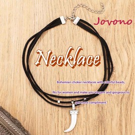 Jovono Moon Pendant Choker Necklaces Black Layered Gothic Necklace Chains for Women, One Size, Plastic, No Gemstone, Plastic, No Gemstone