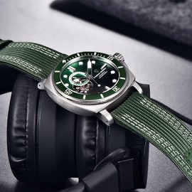 Pagani Design 1736 Men's Skeleton Automatic Watches Japan NH39 Movement Nylon Strap 200M Waterproof Watch for Men Fashion Sport