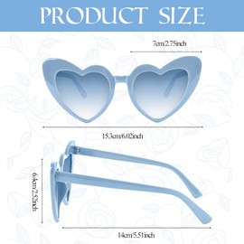 NACHLYNN 4/12/24 Pairs Heart Shaped Sunglasses Bachelorette Sunglasses Love Vintage Heart Glasses for Women Party Weddings (4, Blue)