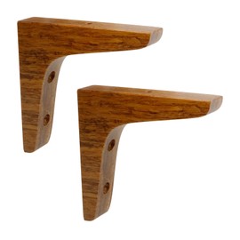 Antrader 2PCS Wooden Shelf Brackets,Solid Wall Mount Wood Shelf Bracket,Wood Triangle Bracket,L Shape Shelf Holders Include Mounting Screws,3.74 x 3.74 x 0.79 Inches,Dark Brown