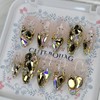 Gold Full Stone Gra Handmade Nail Tip Pedi Tip -