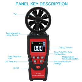 HT625B Anemometer Handheld Portable LCD Digital Wind Speed Measures Air Volume for Outdoor Enthusiasts