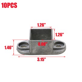 MY MIRONEY 10PCS 1.26" x 1.26" Square Post Flange Base Aluminum Alloy Floor Mount Post Flange Hardware Deck Railing Bracket for Fence or Deck