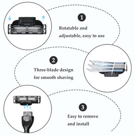 16 Pcs Razor Blades Compatible with Mach 3 for Men, Razor Blade Refills Fits All Mach 3 Handles Enhanced, Stronger Than Steel Refills, Precision Engineered for Smooth Shave