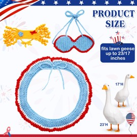 SilTriangle Summer Outfit Crochet Bikini Geese Clothes Summer Clothes for 23'' Cement Plastic Goose Statue Decoration