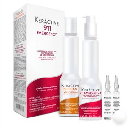 Nutrapel Keráctive 911 Sistema Integral de Reparación Shampoo300 ml+ Tratamiento 300 ml + Ampolletas 2x15ml