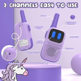 Holiky Outdoor Toys for Kids Ages 4-8, Kids Walkie Talkies 2 Pack 1000FT Long Distance with 2 Channels, Handheld Walky Talky for Children Interactive Toys Birthday Gifts for Girls Boys 5-7 Year Old