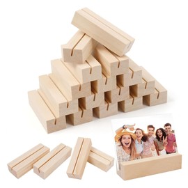 DYMHQ 20Pcs Wood Place Card Holders, Wooden Table Number Holders for Cards