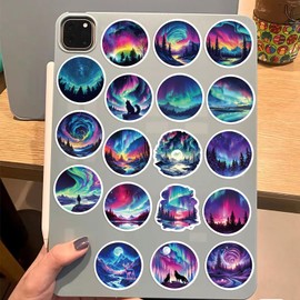 50 Pcs Northern Lights Stickers for Kids Teens Adults Boys Girls Gift,Northern Lights Stickers Pack for Laptop,Skateboard,Luggage,Car,Bike, Cup,Computer,Water Bottle Decor,Vinyl Waterproof Stickers