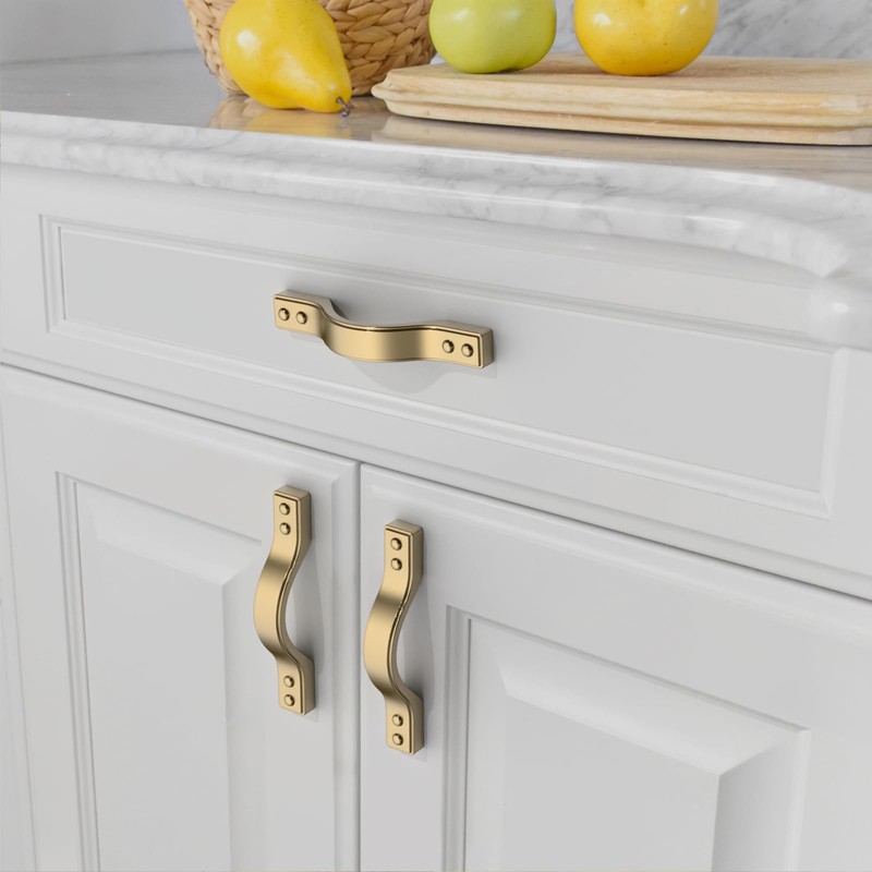 Amerdeco 10 Pack Champagne Bronze Cabinet Pulls 3 Inch(76mm) Hole